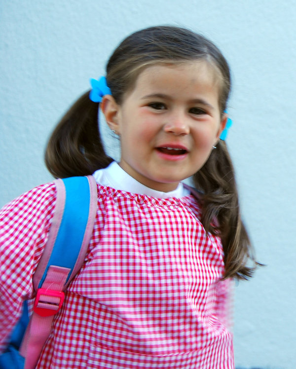 Baby infantil cuadros rojos uniforme escolar