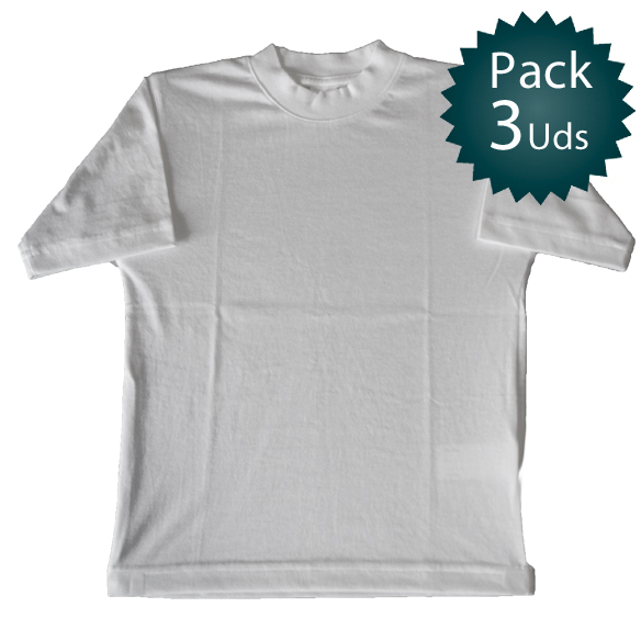 Camiseta blanca deporte Pack 3 Unidades